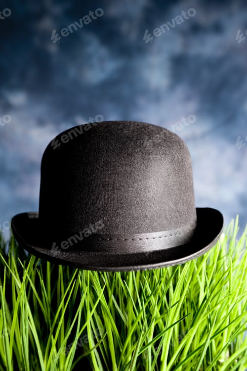 Preview: A Hat On Top Of Blades Of Grass.