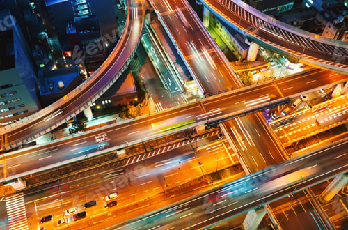 Preview: Aerial View Of A Massive Highway Intersection In Osaka, Japan