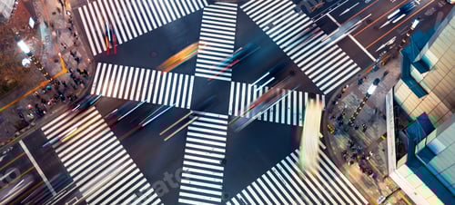 Preview: Traffic And People Cross A Busy Intersection In Ginza, Tokyo