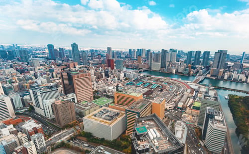 Preview: Aerial View Of The Cityscape Of Tokyo, Japan Near Tsukiji