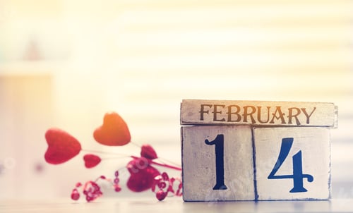 Preview: Valentines Day Theme With Wooden Block Calendar