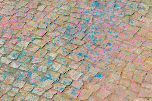 Preview: Abstract Background Of Colored Powder On The Floor.