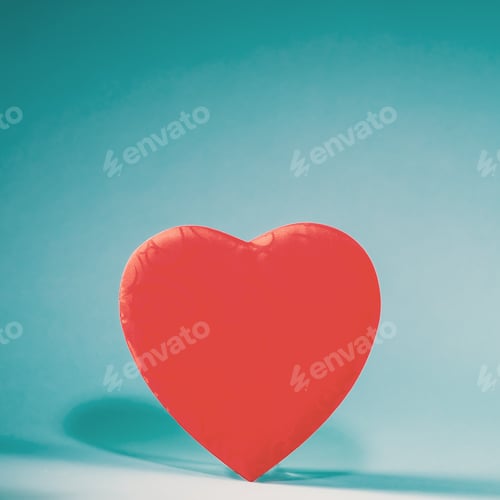 Preview: Valentine'S Day Heart Ornament On A Blue Background