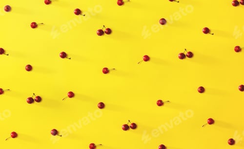 Preview: Collection Of Small Red Berries - Flat Lay