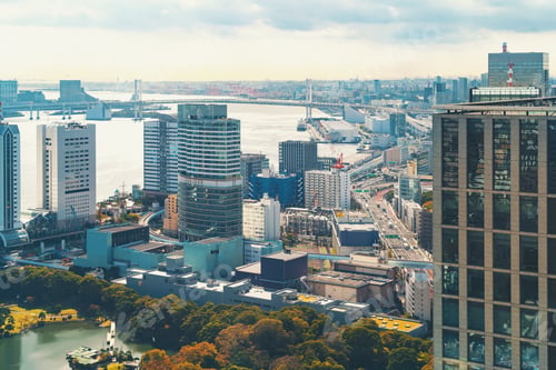 Preview: Aerial View Of Tokyo Bay, Japan In The Morning