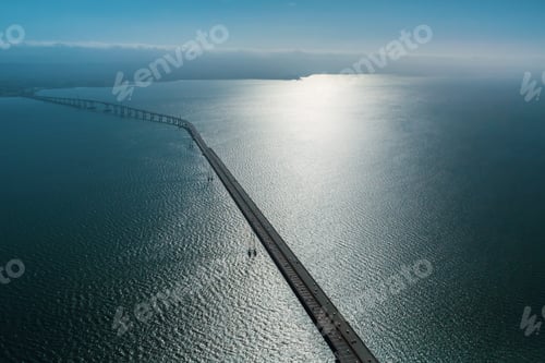 Preview: Aerial View Of San Mateo Bridge Crossing The San Francisco Bay