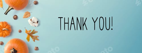 Preview: Thank You Message With Autumn Pumpkins With Leaves