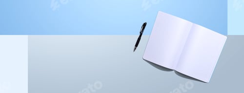 Preview: Blank White Notebook From Above - Flat Lay
