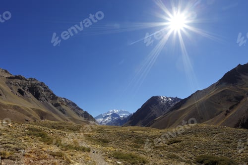 Preview: Aconcagua, The Highest Mountain In The Americas At 6.960 Mts., Located In The Andes Mountain Range