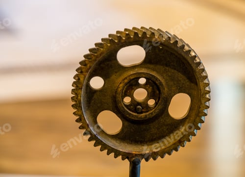 Preview: Single Gear From An Old Machine In Window Light