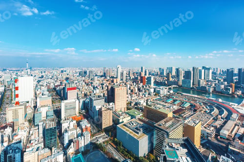 Preview: Aerial View Of The Cityscape Of Tokyo, Japan Near Tsukiji