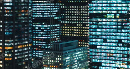 Preview: Skyscrapers Illuminated At Night In Tokyo, Japan