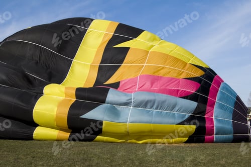 Preview: A Hot Air Balloon That Is Starting To Be Inflated.