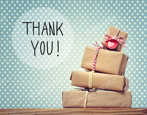 Preview: Thank You Message With Stack Of Gift Boxes