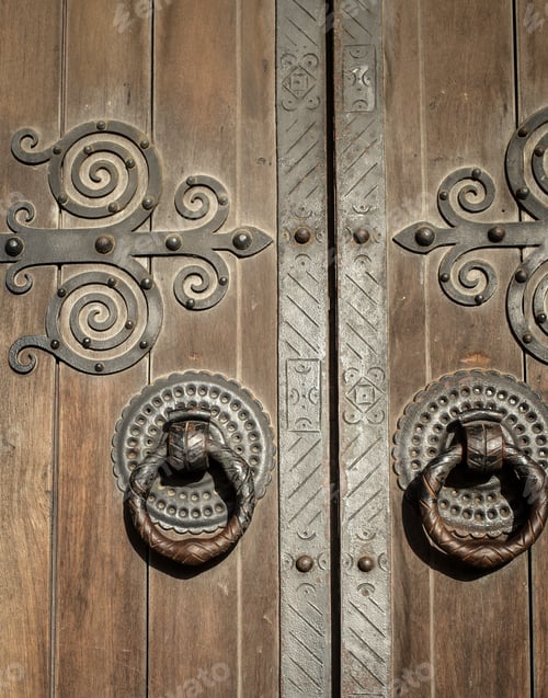 Preview: Wooden Door And Handle