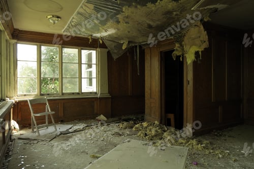 Preview: Interior Of An Abandoned And Neglected Home. Natural Light.
