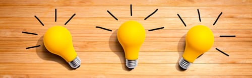 Preview: Three Yellow Light Bulbs - Flat Lay From Above