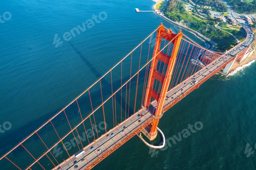 Preview: Aerial View Of The Golden Gate Bridge In San Francisco, Ca