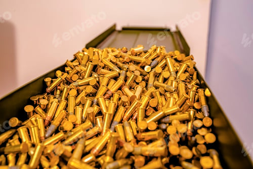 Preview: Top View Ammo Box Full Of Bullets
