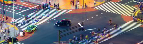 Preview: People And Traffic Cross The Famous Scramble Intersection In Shibuya, Tokyo, Japan, One Of The