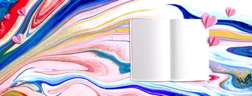 Preview: Abstract Watercolor and Notebook Design with Hearts