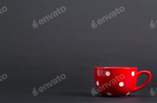 Preview: Big Red Coffee Mug On A Bright Background