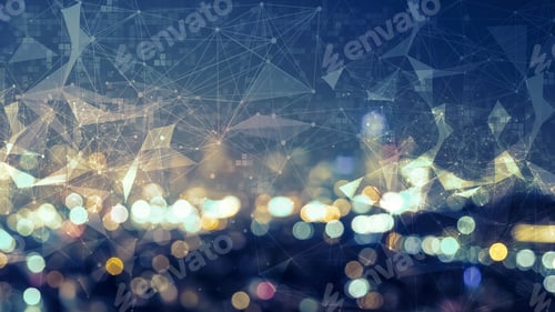 Preview: Connectivity Concept With Blurred City Lights At Night