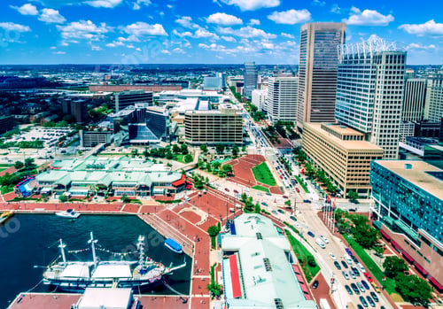 Preview: Inner Harbor In Baltimore, Maryland On A Clear Day