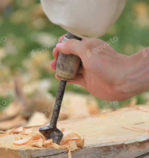 Preview: Craftsman Using An Old Hand Drill