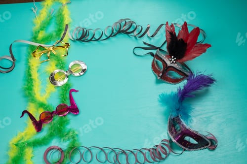 Preview: Festive Mardi Gras Masks and Colorful Decorations