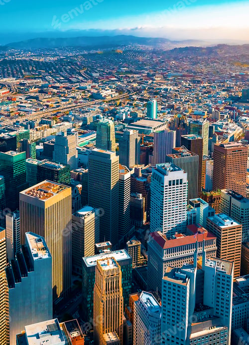 Preview: Downtown San Francisco Aerial View Of Skyscrapers