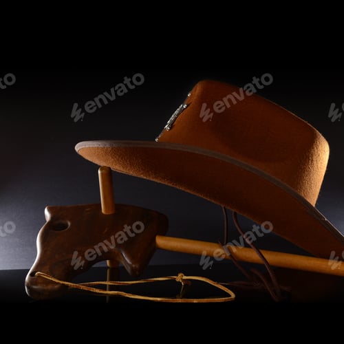 Preview: A Wooden Horse And Hat For A Playful Cowboy Theme.