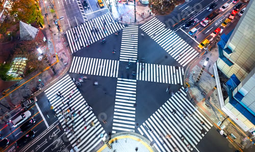 Preview: Traffic And People Cross A Busy Intersection In Ginza, Tokyo