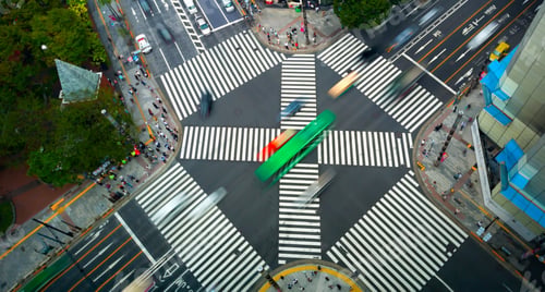 Preview: Traffic And People Cross A Busy Intersection In Ginza, Tokyo
