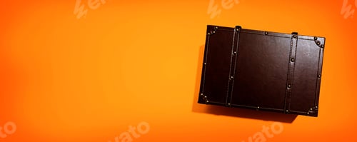 Preview: Travel Theme With A Old Fashioned Suitcase - Flat Lay