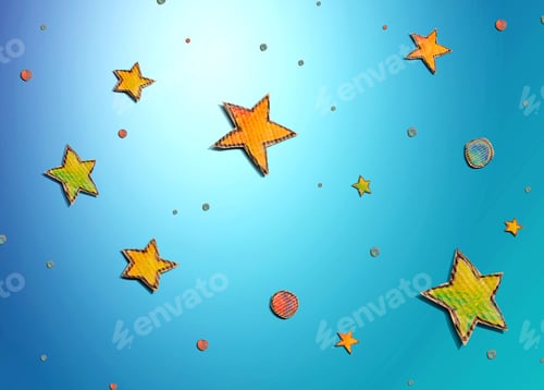 Preview: Stars And Planets Cardboard Craft Drawings - Flatlay