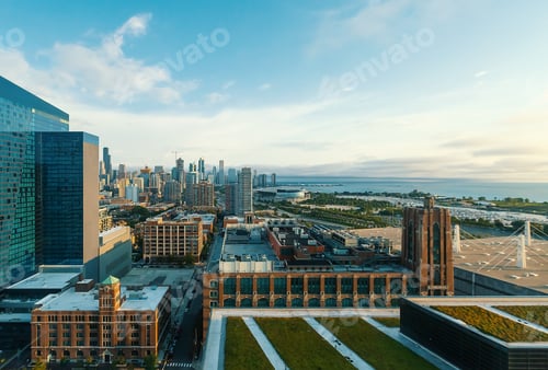 Preview: Chicago Cityscape And Skyline With Skyscrapers In The Distance