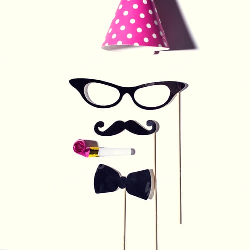 Preview: Party Objects Theme On A White Background