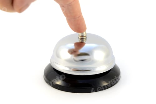 Preview: Closeup View Of A Person Pressing The Call Bell For Service To Come.