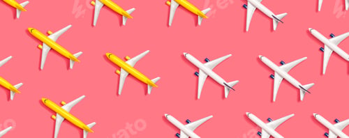 Preview: Toy Miniature Airplanes Overhead View Flat Lay