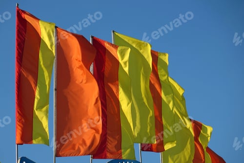 Preview: Carnival Flags Waving In The Wind On A Summer Day.
