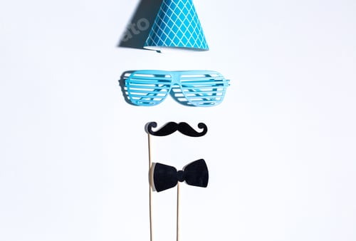 Preview: Party Objects Theme On A White Background