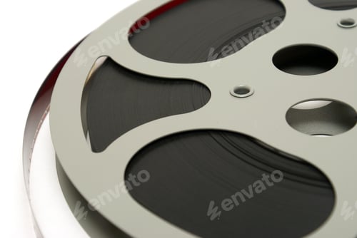 Preview: A Closeup Shot Of A 16Mm Movie Reel For Projection Playing At Theaters.