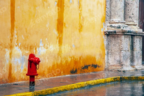 Preview: Red Hydrant On Sidewalk