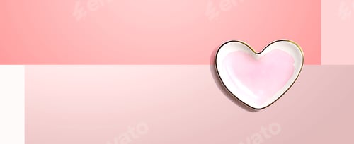 Heart Shaped Dish on Pink Background