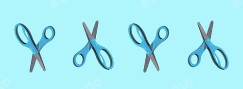 Preview: Scissors With Dropped Shadow From Above - Overhead View