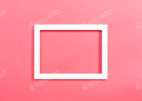 Preview: Empty Photo Frame On A Pink Paper Background