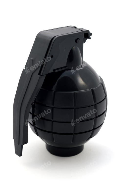 Preview: An Isolated Image Of A Loaded And Live Military Hand Grenade For Use In War And The Armed Forces