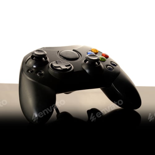Preview: A Stylish Closeup Of A Video Game Controller With A White Page Bleed For Edits.