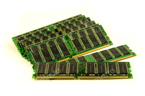 Preview: An Isolated Pile Of Computer Ram Over A White Background.